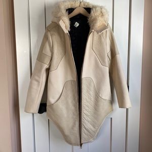 rag & bone Leather Trim Coat